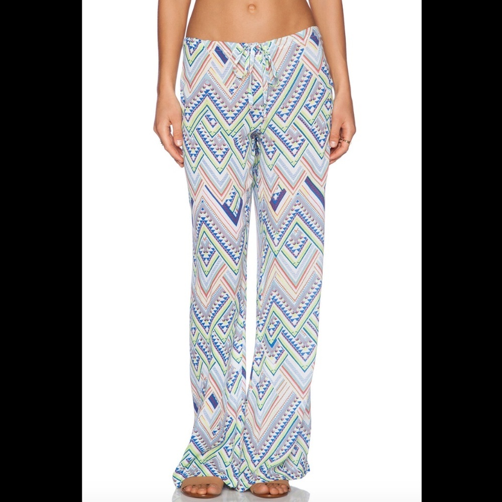 l*space Printed Beach Pants Coverup in Blue, Green, White